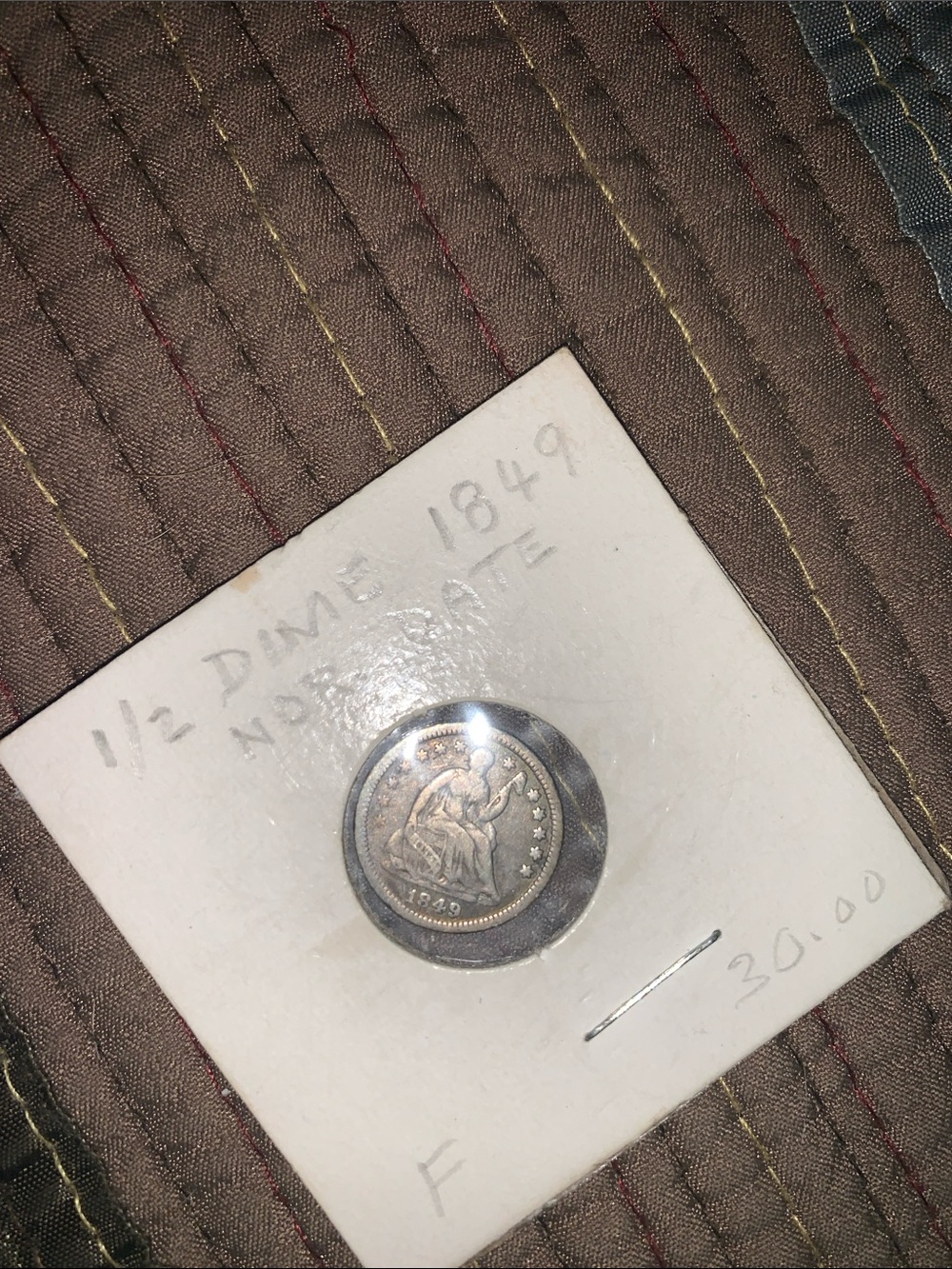 1849 Seated Liberty Half Dime Coin - Silver Tone